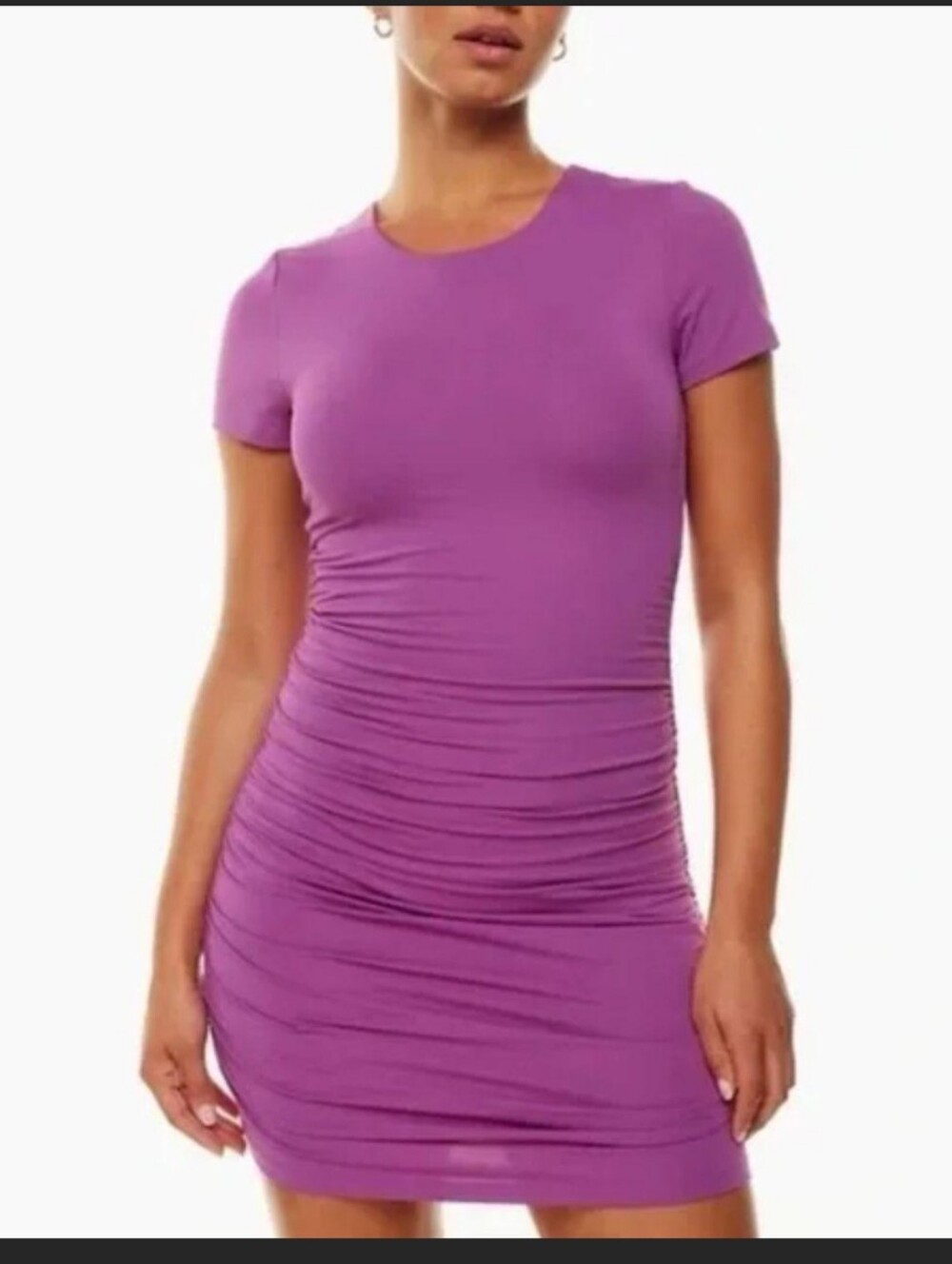 Babaton M Ruched Purple Bodycon Dress - Purple